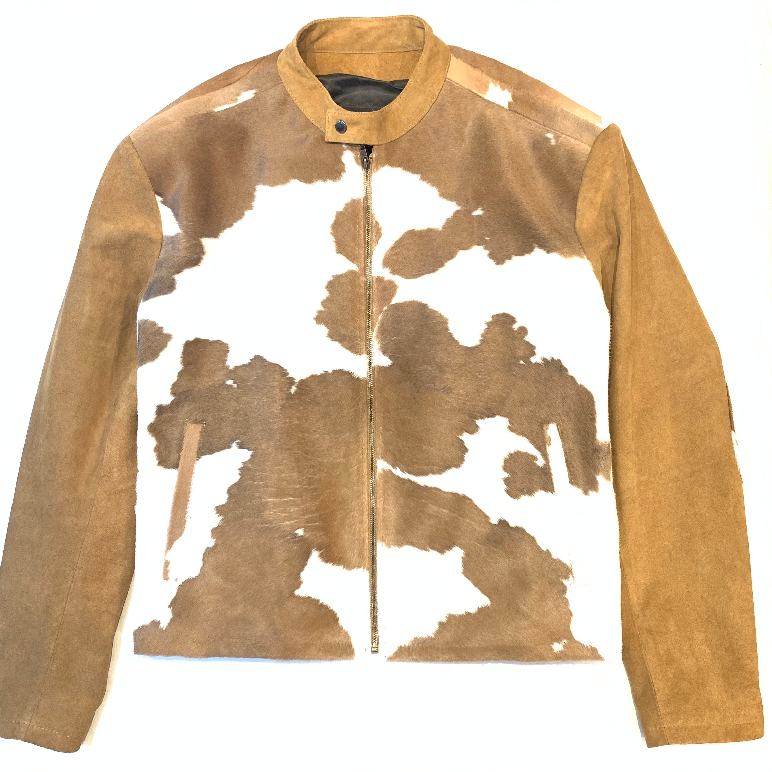 Kashani Tan Pony Hair Suede Bomber Jacket - Dudes Boutique