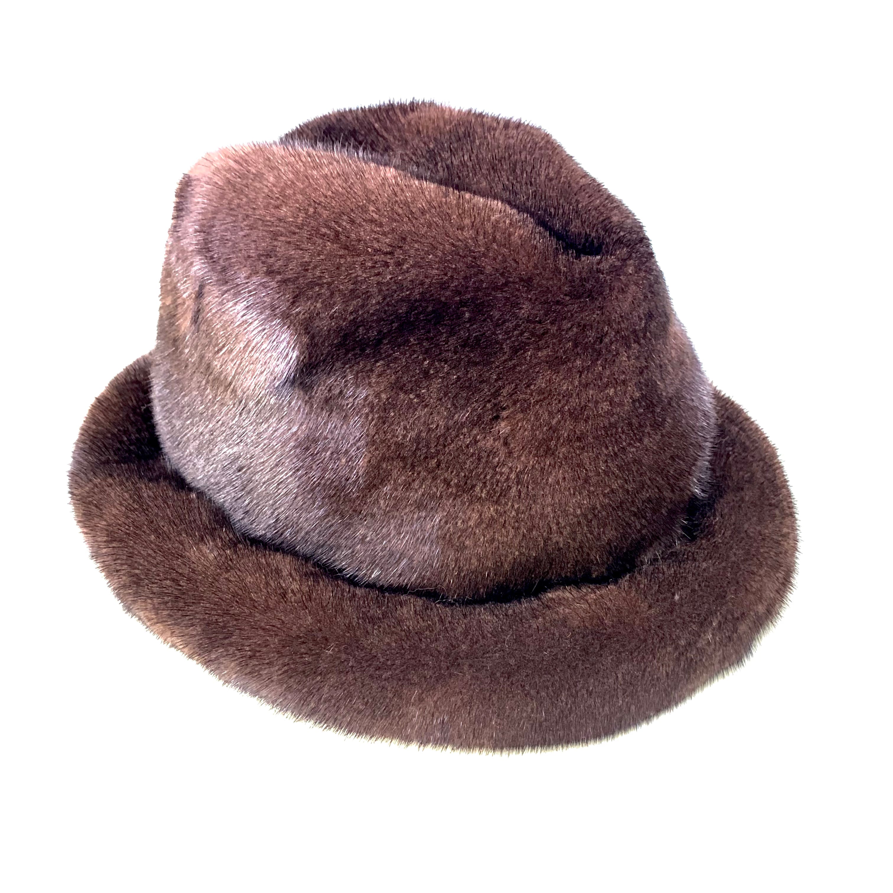 Kashani Men's Brown Full Mink Fur Top Hat - Dudes Boutique