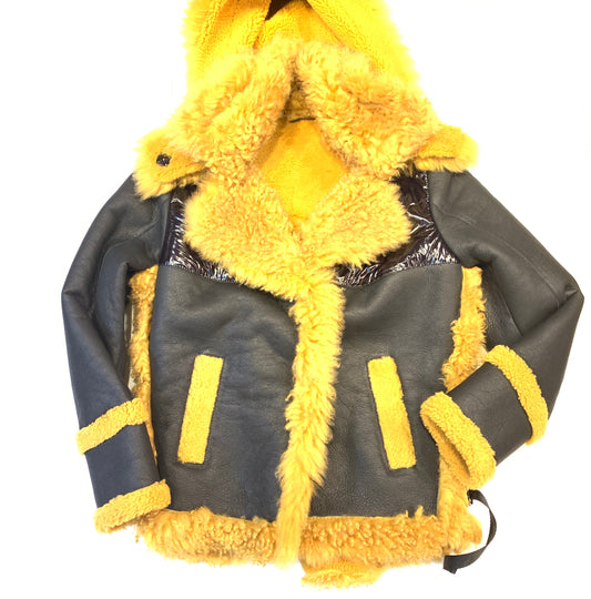 Barya NewYork Ladies Curly Duffle Shearling Coat - Dudes Boutique