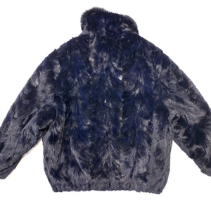 Kashani Navy Blue Mink Bomber Jacket - Dudes Boutique