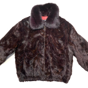 Kashani Wine Mink Bomber Jacket - Dudes Boutique