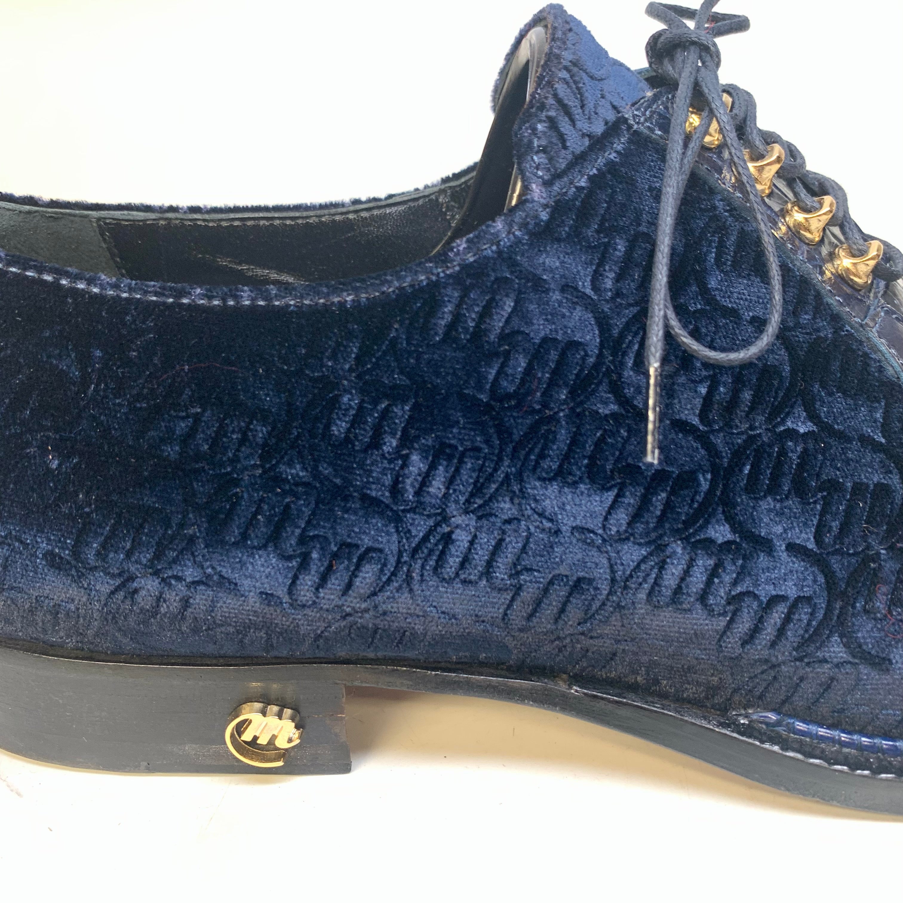 Mauri 4948 Lenox Body Alligator/ Velvet Embossed, Wonder Blue - Dudes Boutique