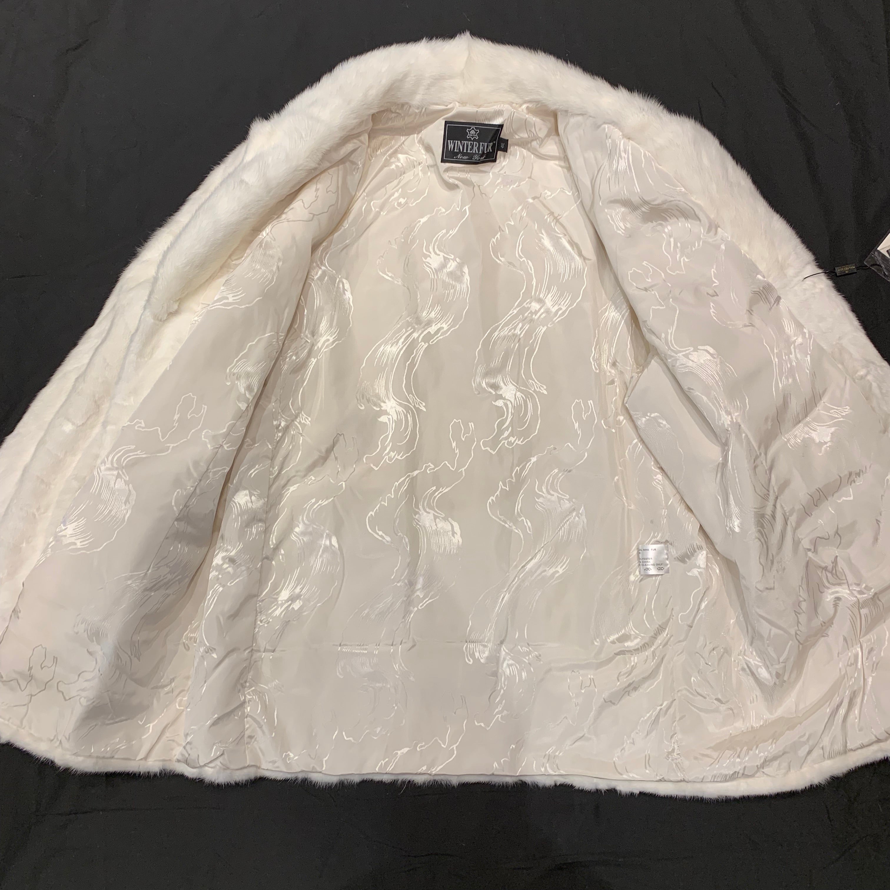 Kashani White Diamond Cut Mink Car Coat - Dudes Boutique