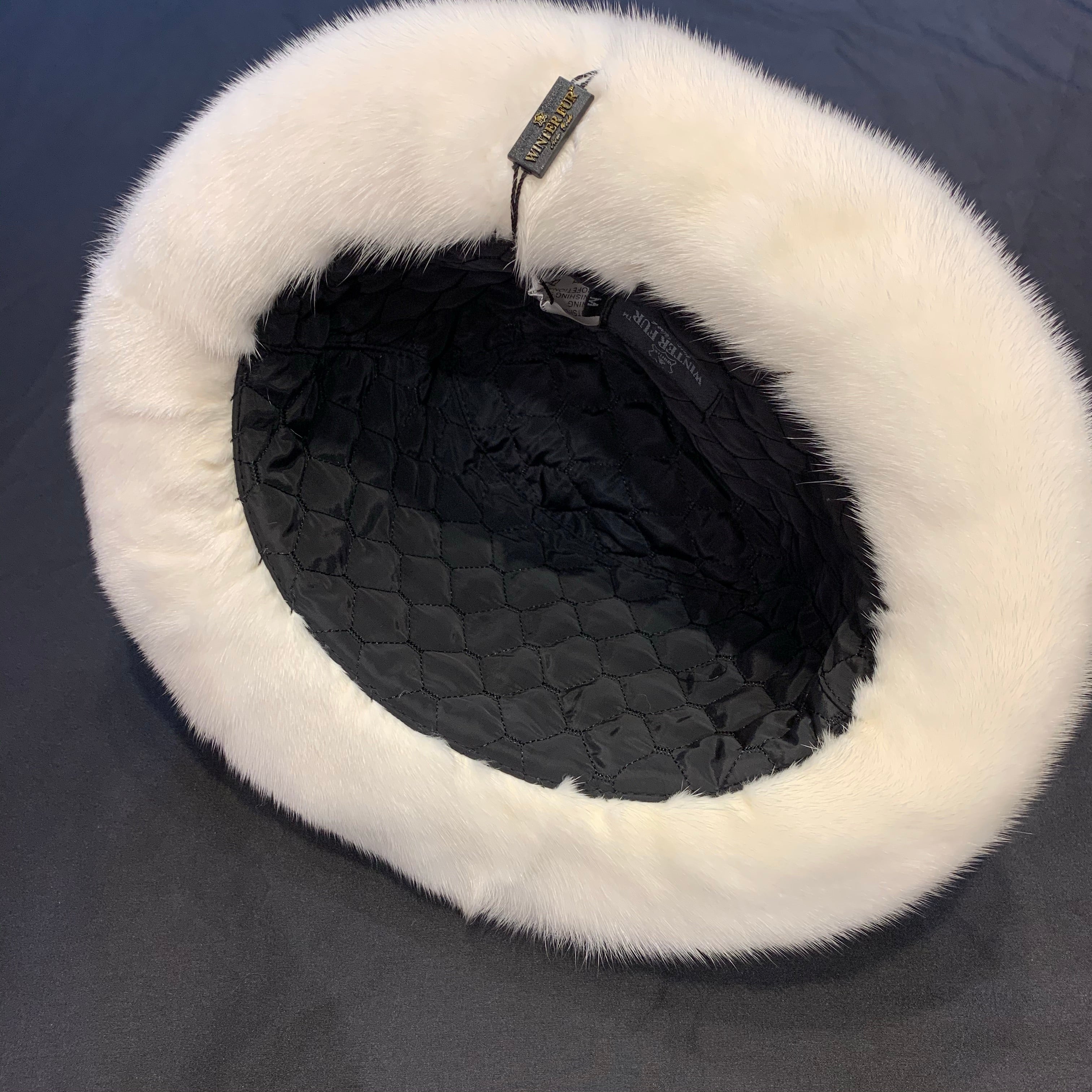 Kashani Men's White  Full Mink Fur Top Hat - Dudes Boutique