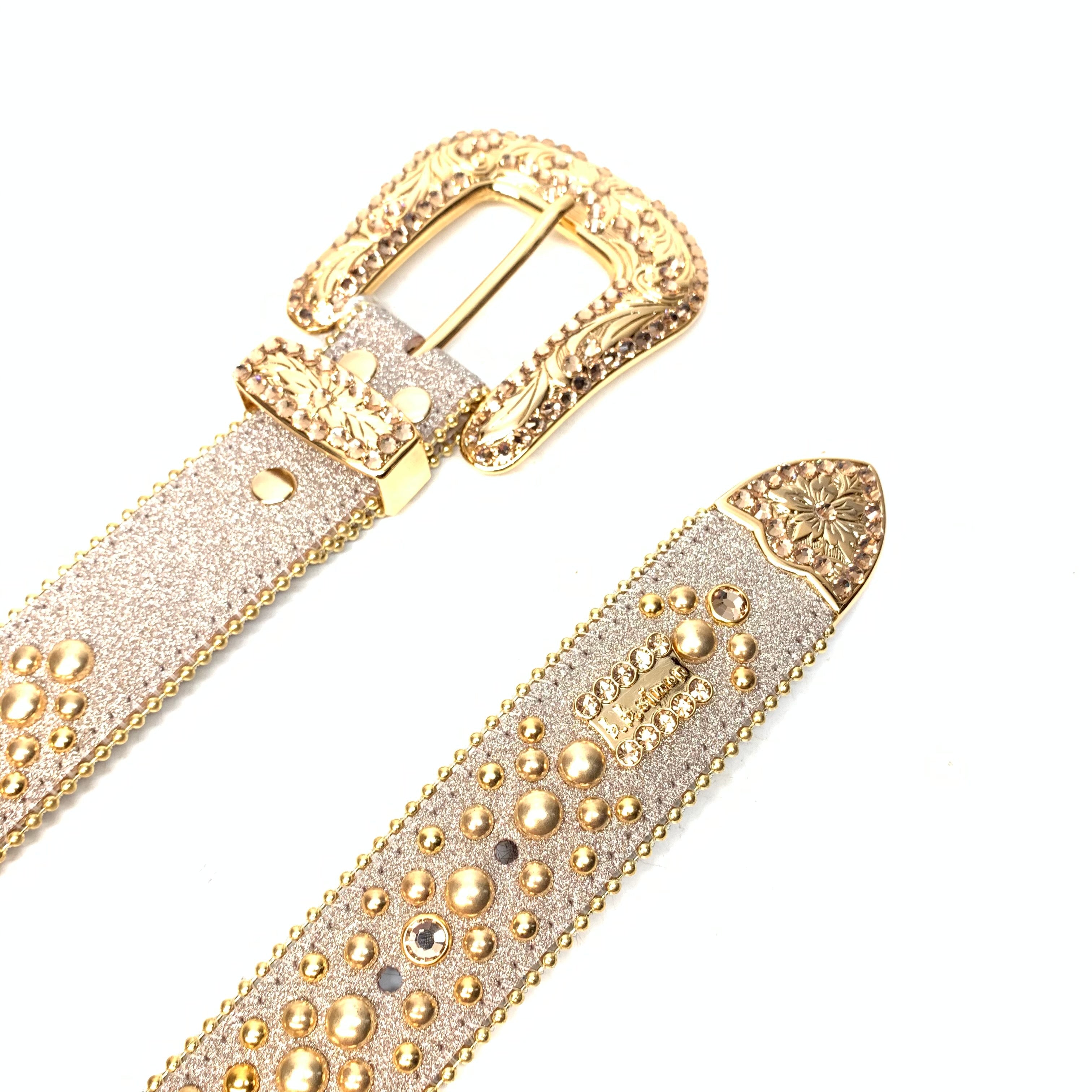 b.b. Simon Gold Galaxy Crystal Belt - Dudes Boutique