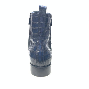 Jo Ghost Deep Navy Alligator Ankle Boots - Dudes Boutique