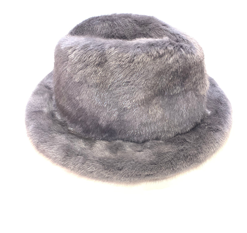 Kashani Men's Grey Full Mink Fur Top Hat - Dudes Boutique