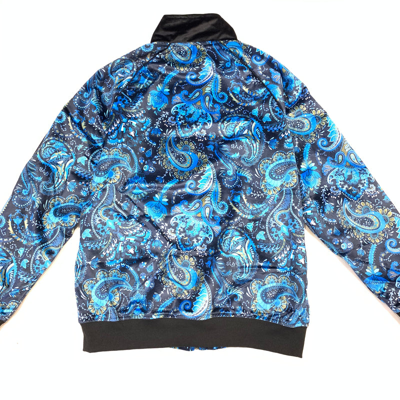 Inserch Blue Paisley Velour Zip Up Jacket - Dudes Boutique