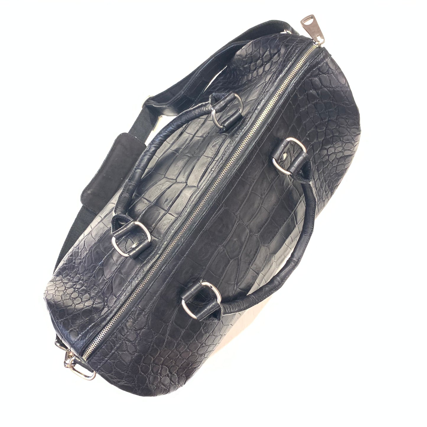 Kashani Black Full Skin Alligator Body Duffle Bag - Dudes Boutique
