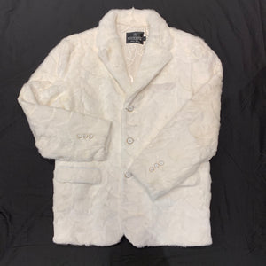 Kashani White Diamond Cut Mink Car Coat - Dudes Boutique