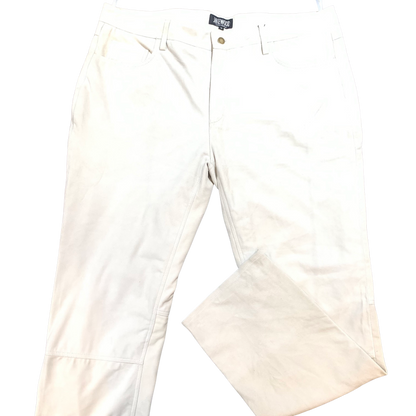 Kashani Men's White Suede Straight Cut Pants - Dudes Boutique