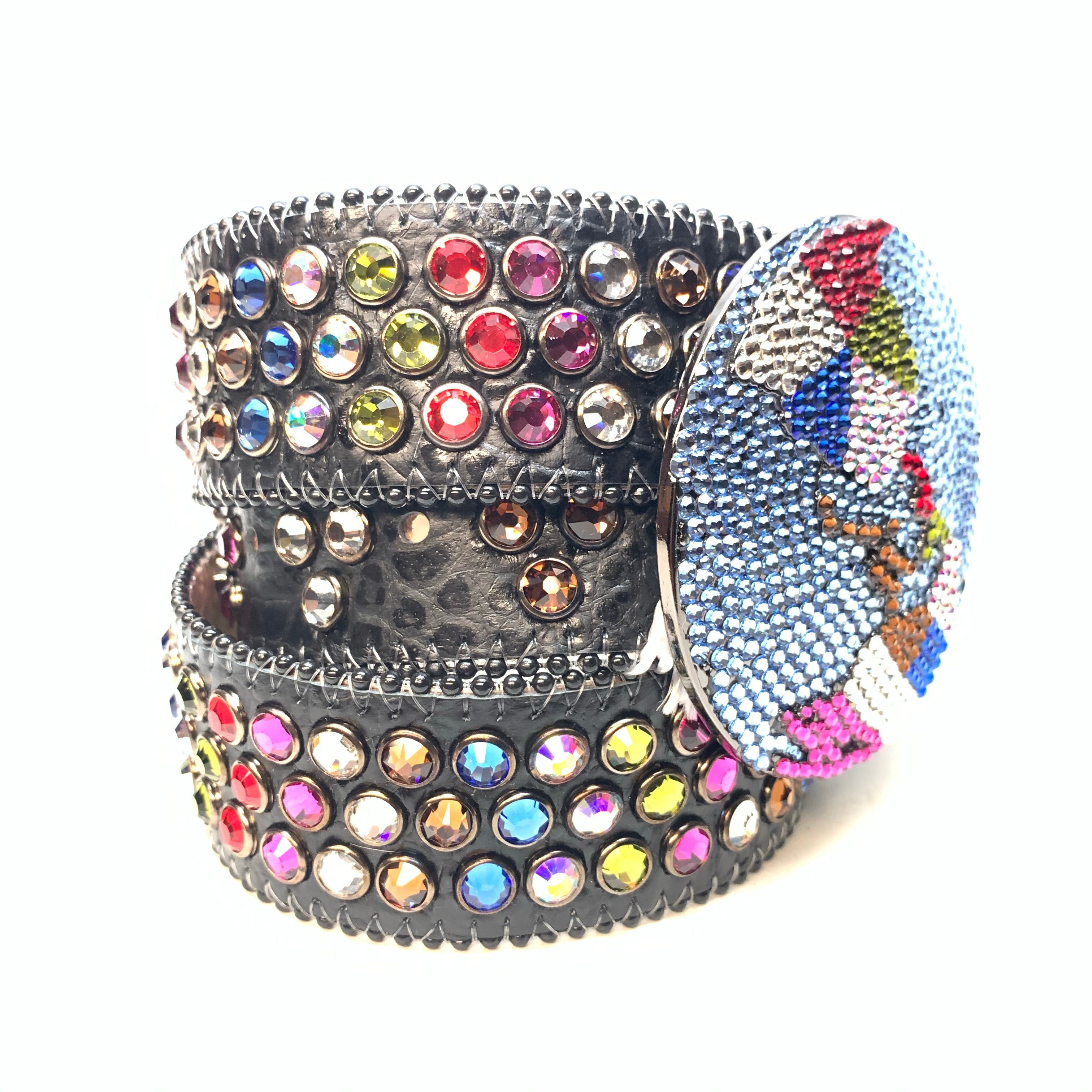 BB Simon Aligator Buckle With Crystals Beautiful - Bling. Made store In Italy