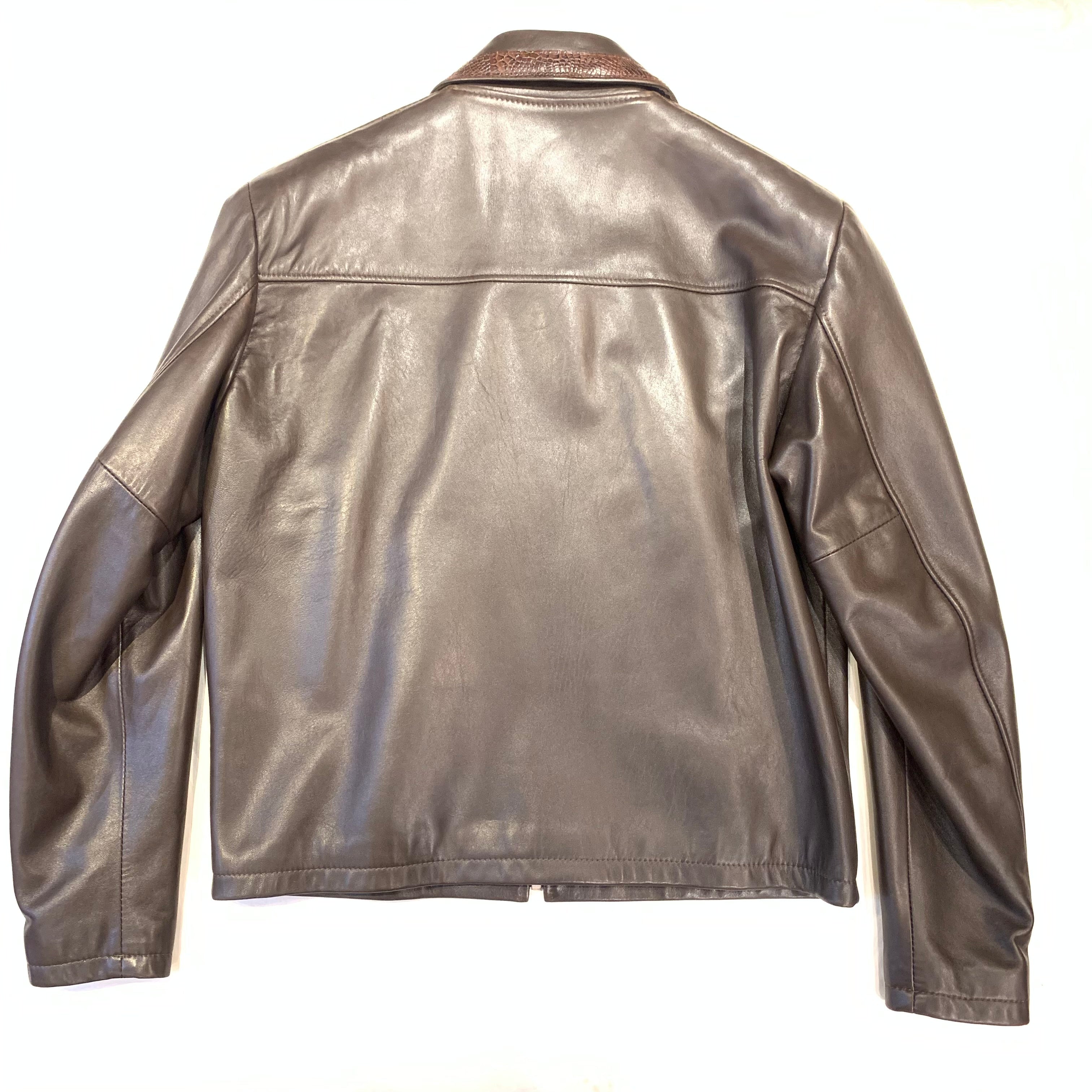 Kashani Men's Dark Brown Alligator/ Stingray/ Lambskin Bomber Jacket - Dudes Boutique