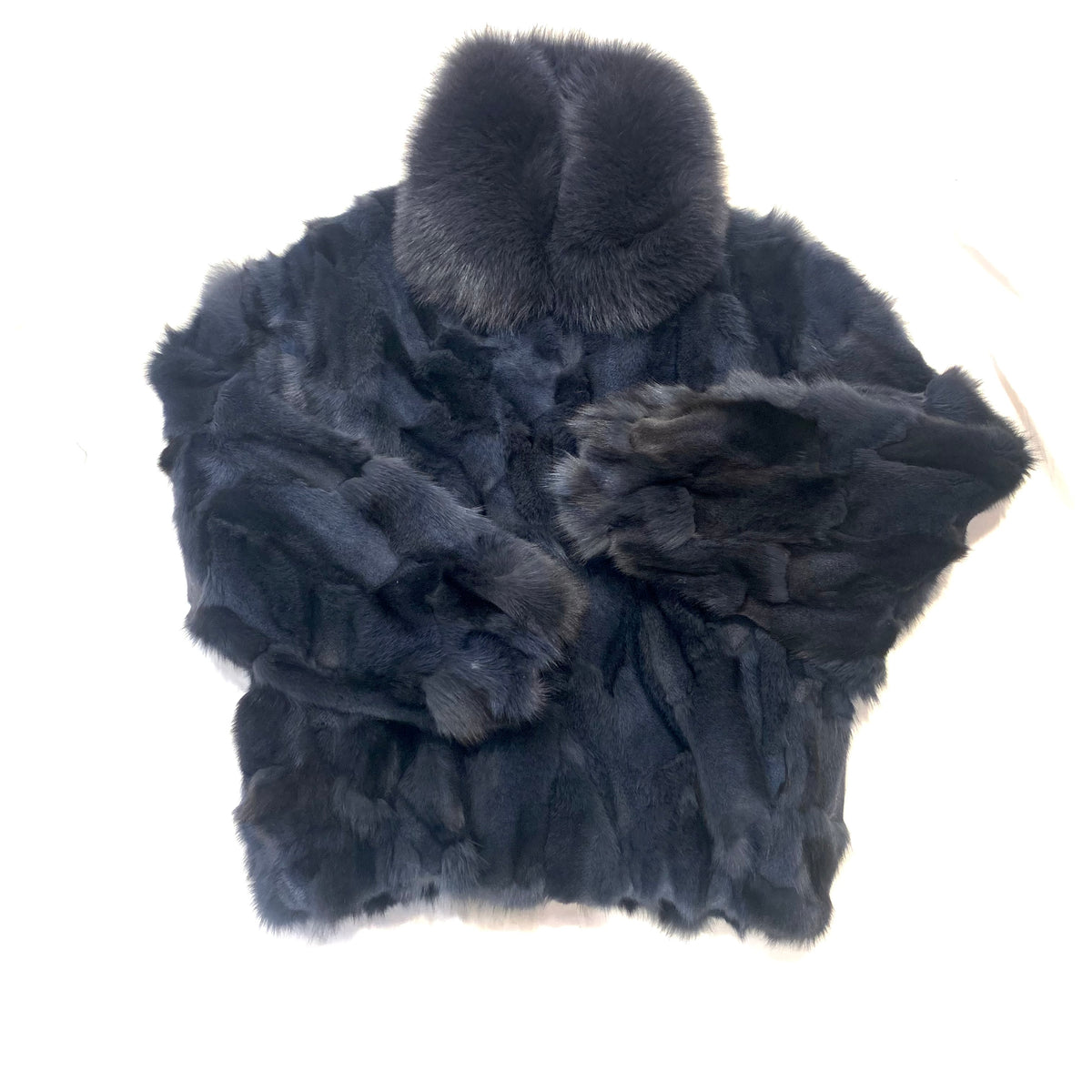 Kashani Men's Charcoal Grey Full Fox Fur Bomber Coat - Dudes Boutique