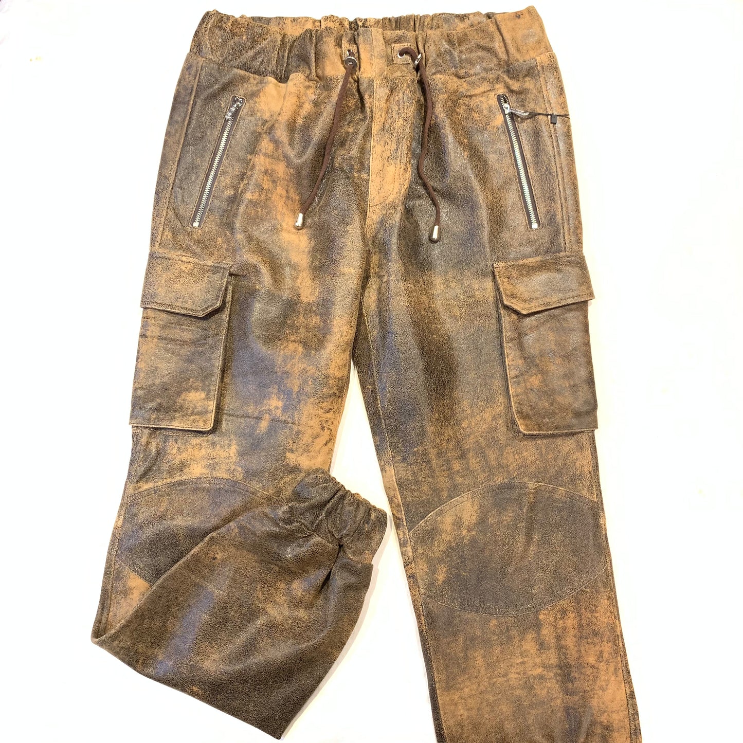 Kashani Men's Jungle Lambskin Leather Cargo Joggers - Dudes Boutique