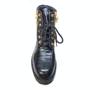 Mauri -3017/1 Black "Hunter" Alligator/Ostrich Boot - Dudes Boutique