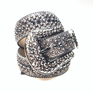 b.b. Simon chrome fully loaded swarovski crystal belt - Dudes Boutique