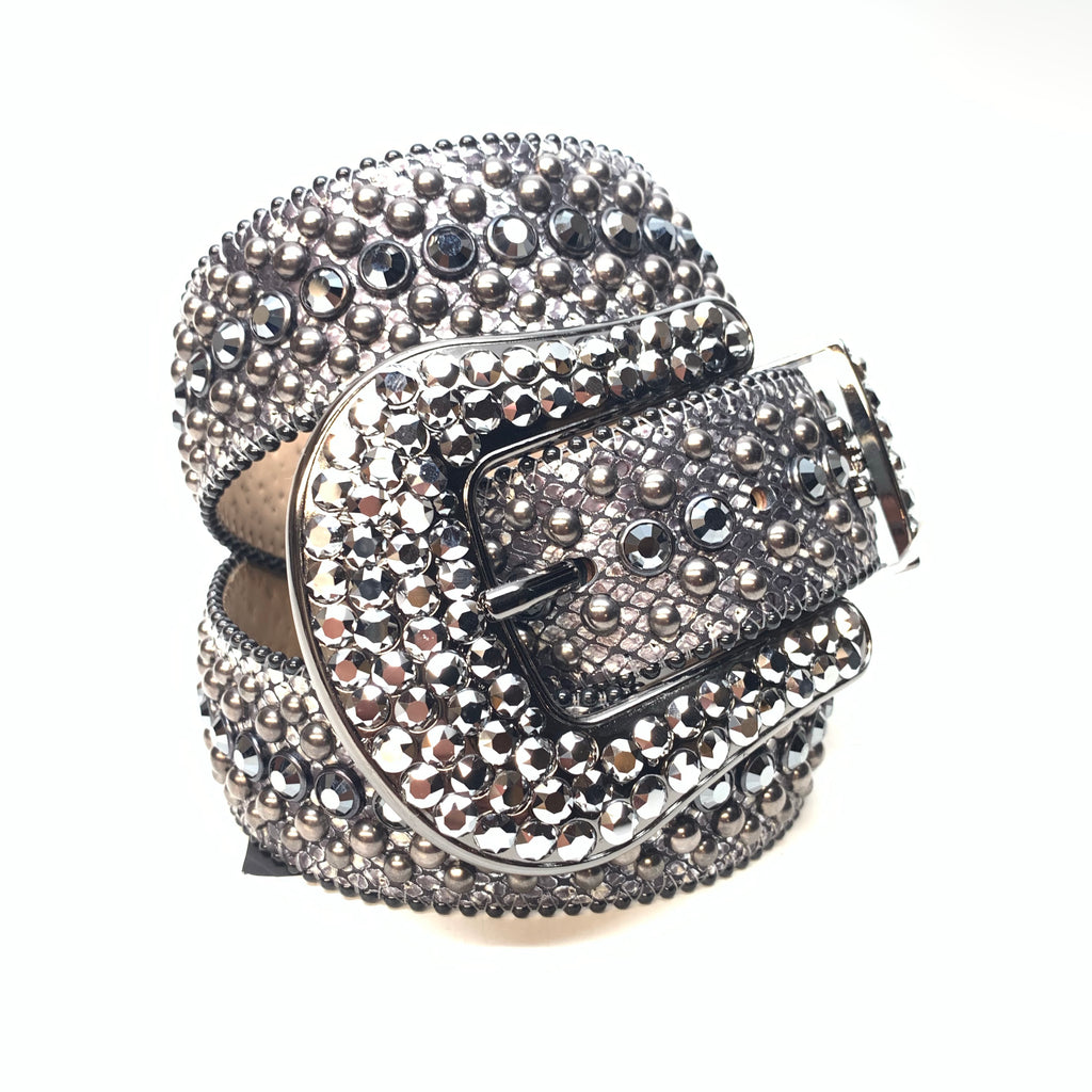 B.b. Simon Chrome Fully Loaded Swarovski Crystal Belt