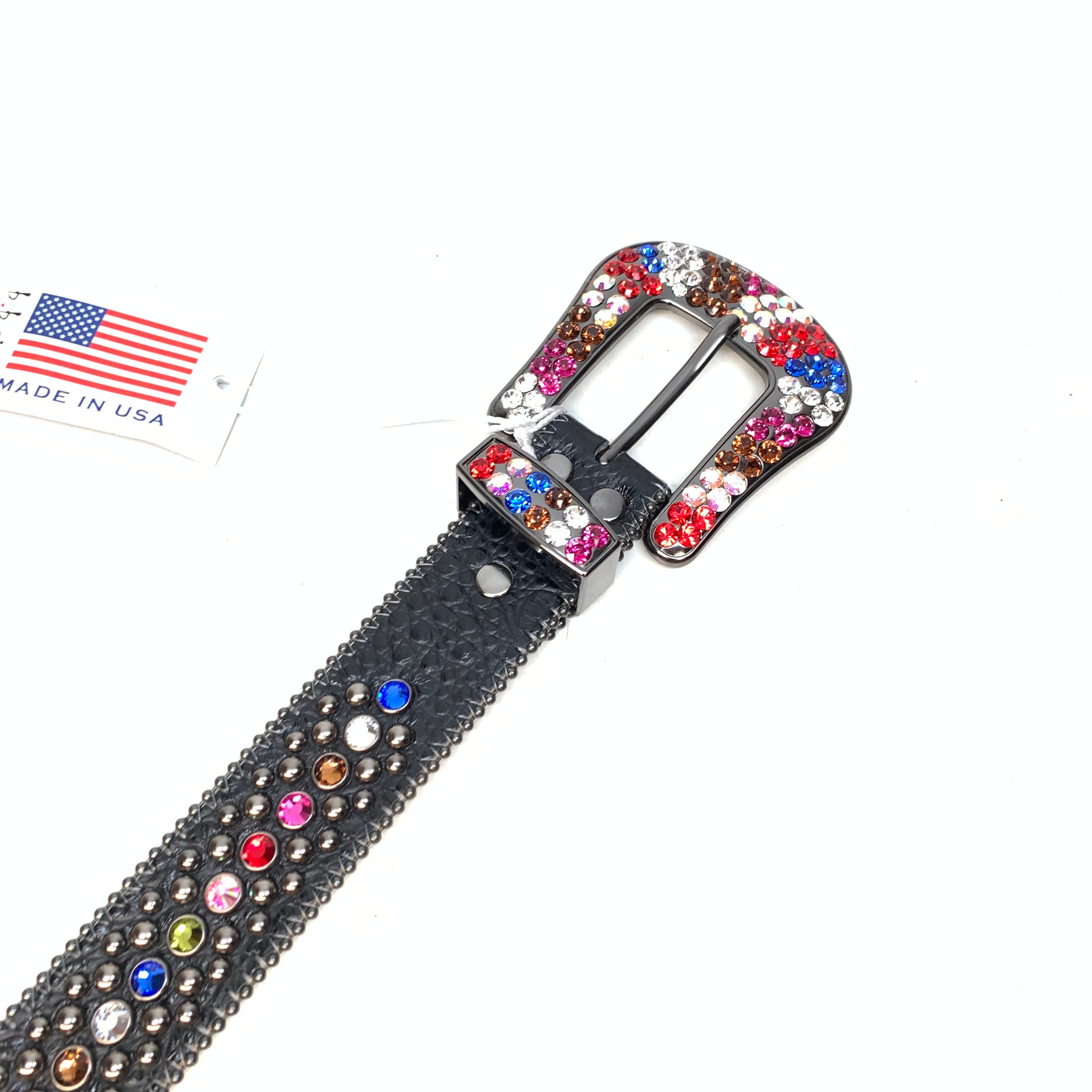 b.b. Simon Multicolored Fully Loaded Crystal Belt - Dudes Boutique