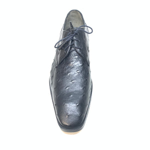 Los Altos Black Ostrich Quill Lace Up Dress Shoes - Dudes Boutique