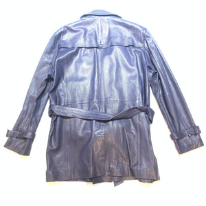 Barya NewYork Navy Lambskin Trench Jacket - Dudes Boutique