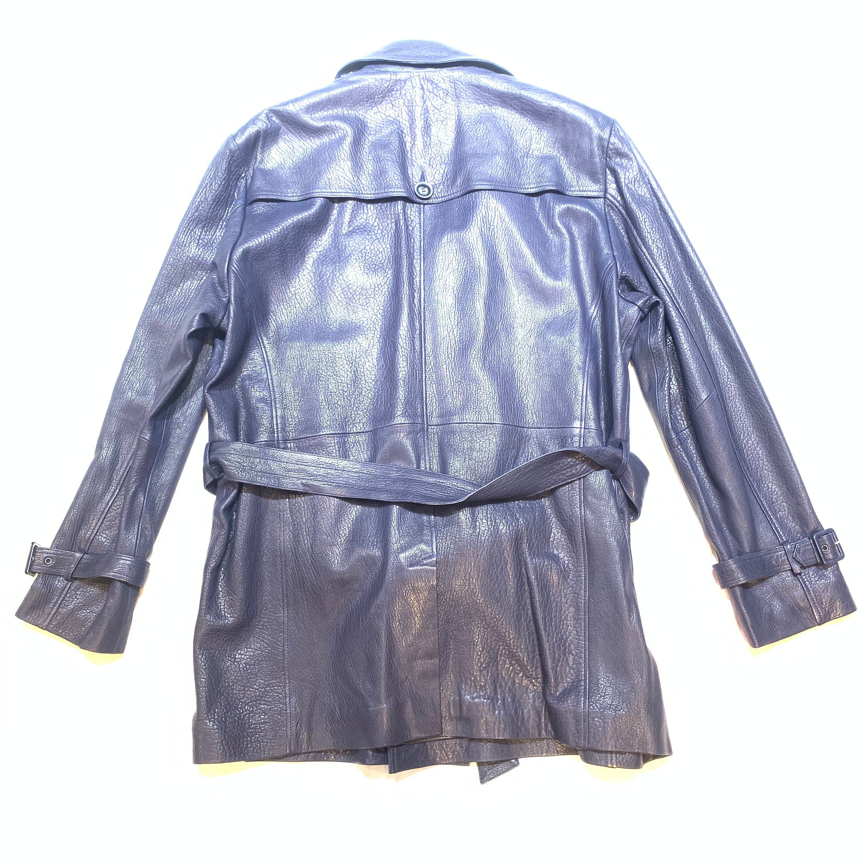 Barya NewYork Navy Lambskin Trench Jacket - Dudes Boutique