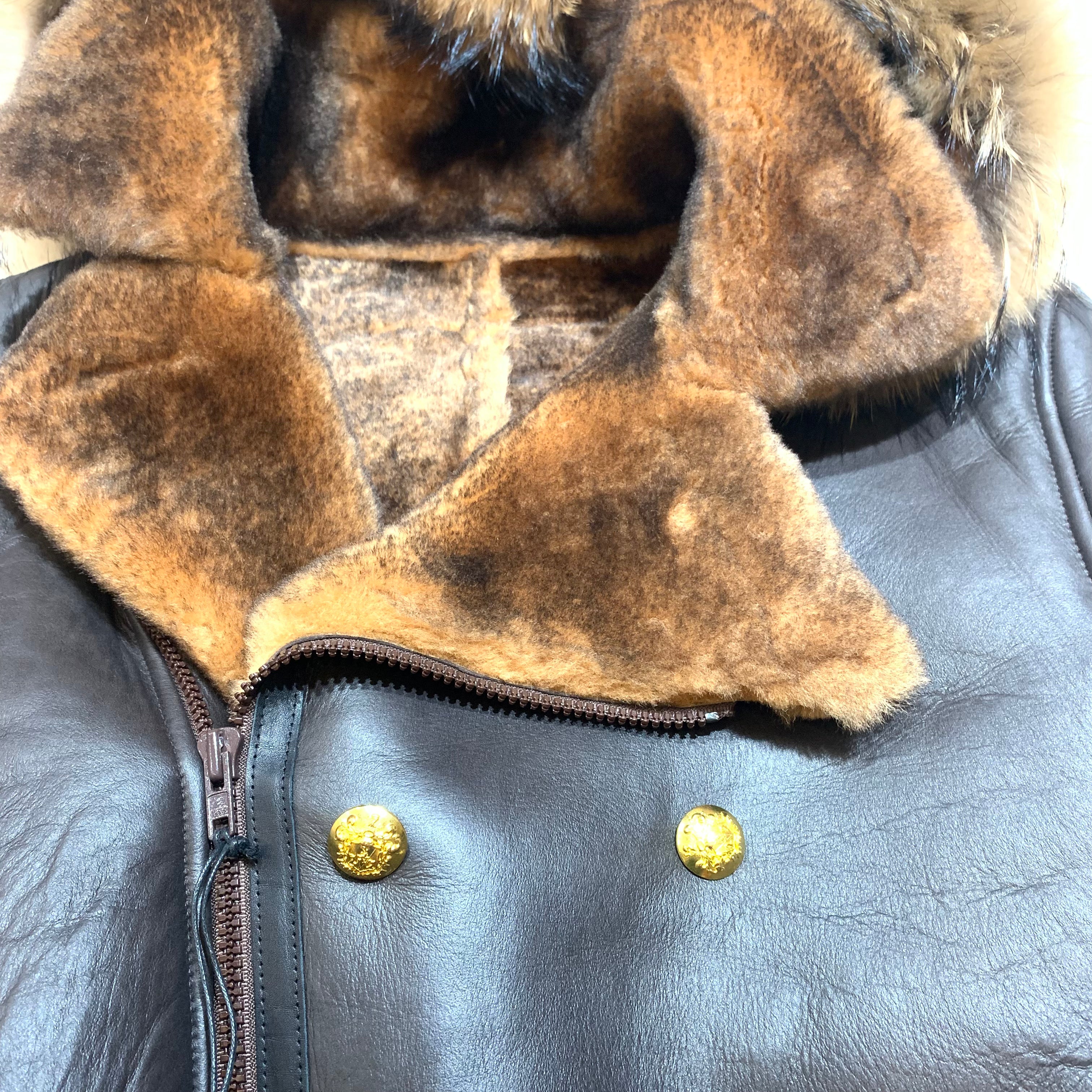 Kashani Brown Double Breast Hooded Fox Shearling Jacket - Dudes Boutique