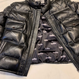 Daniels Leather Black Lambskin Quilted Puffer Bomber Jacket - Dudes Boutique