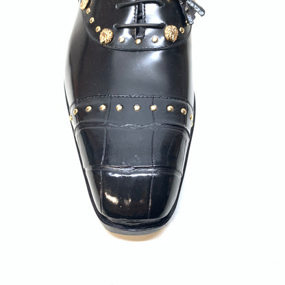 Mauri Men's 4901 "Vegas" Black Alligator Calf Skin Dress Shoes - Dudes Boutique