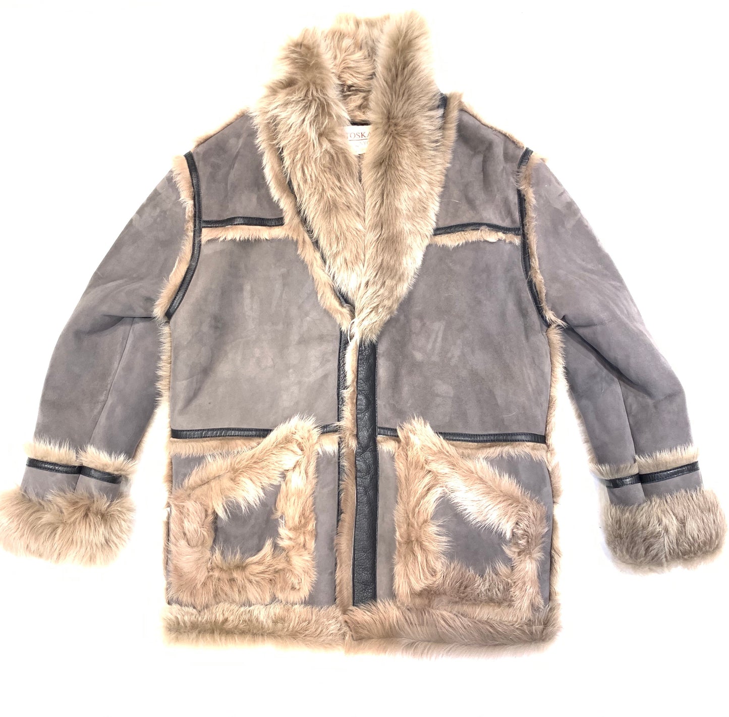 Kashani Men's Tan 3/4 Fox Hooded Shearling Coat - Dudes Boutique