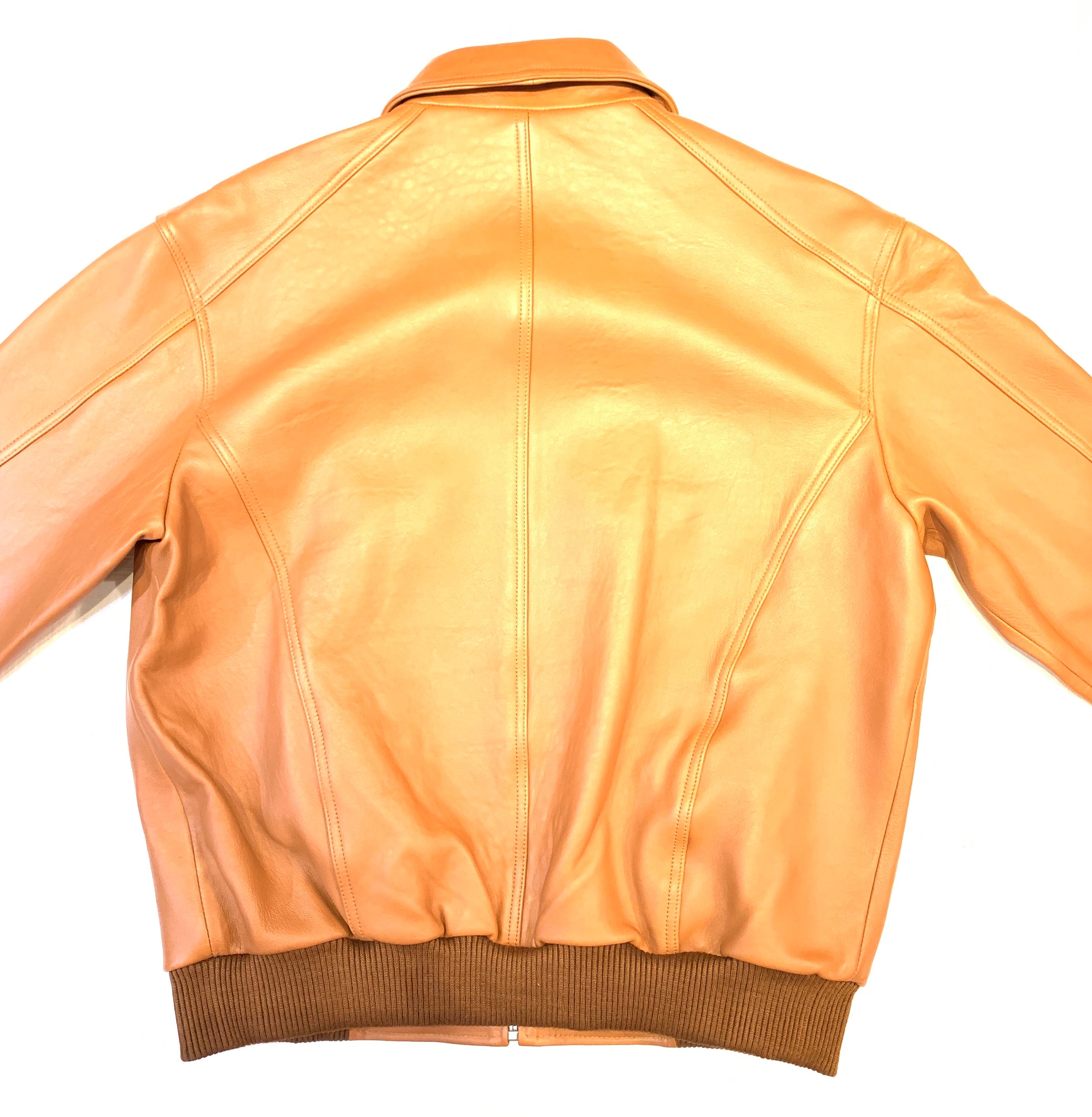 Kashani Men's Cognac Antique Lambskin Bomber Jacket - Dudes Boutique