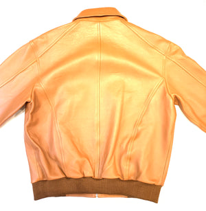 Kashani Men's Cognac Antique Lambskin Bomber Jacket - Dudes Boutique