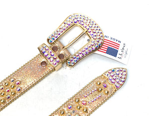 b.b. Simon Golden Teju Fully Loaded Crystal Belt - Dudes Boutique