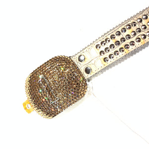 b.b. Simon "Gold Numbers" Studded Crystal Belt - Dudes Boutique