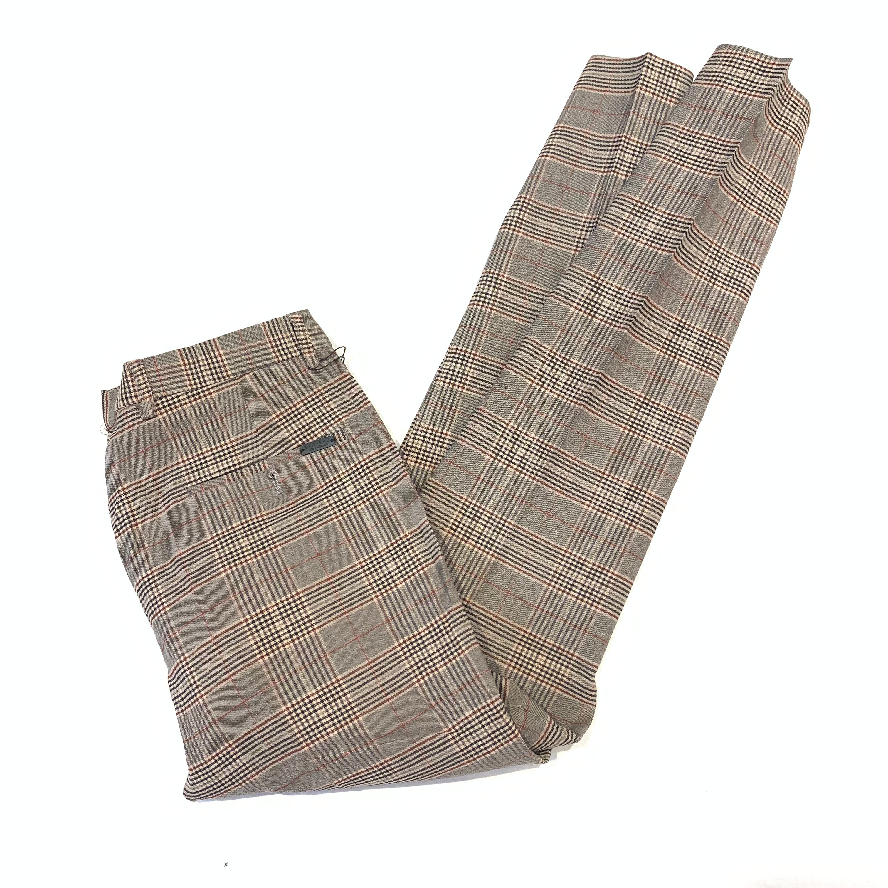 Barabas GLISTER Red/Brown Plaid Trousers - Dudes Boutique