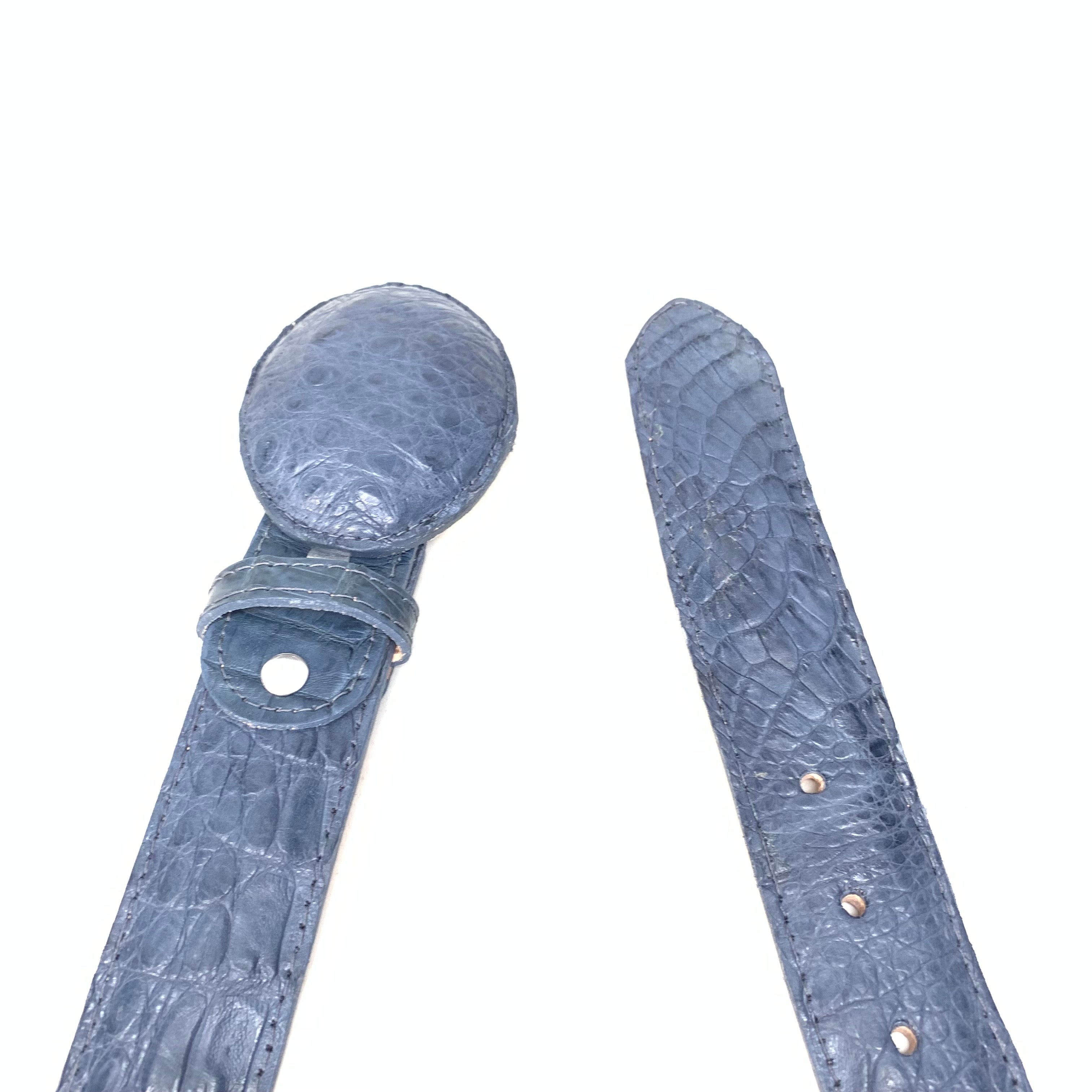 Kashani Blue Crocodile Belt - Dudes Boutique