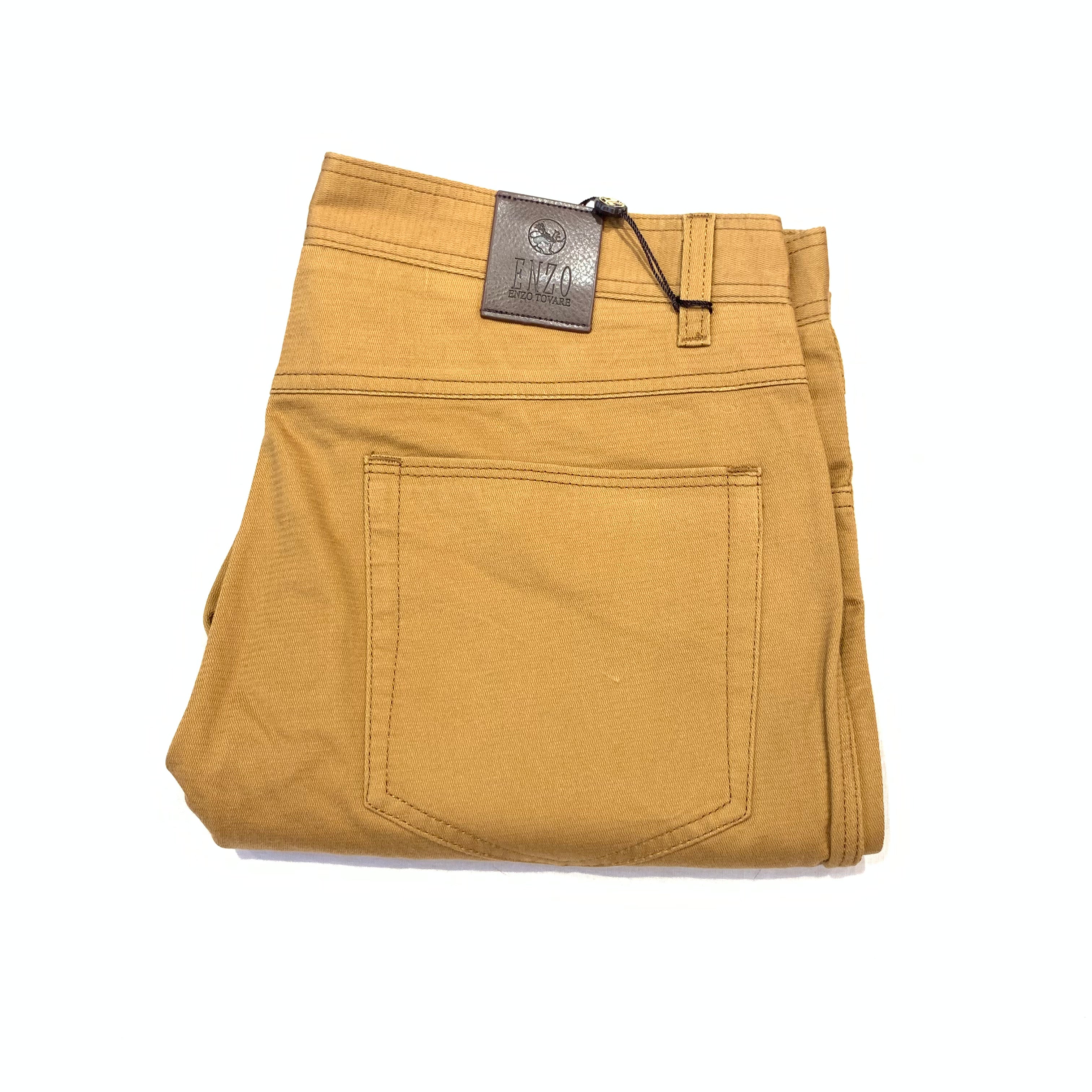 Enzo Men's Alpha-316 Caramel High-end Pants - Dudes Boutique