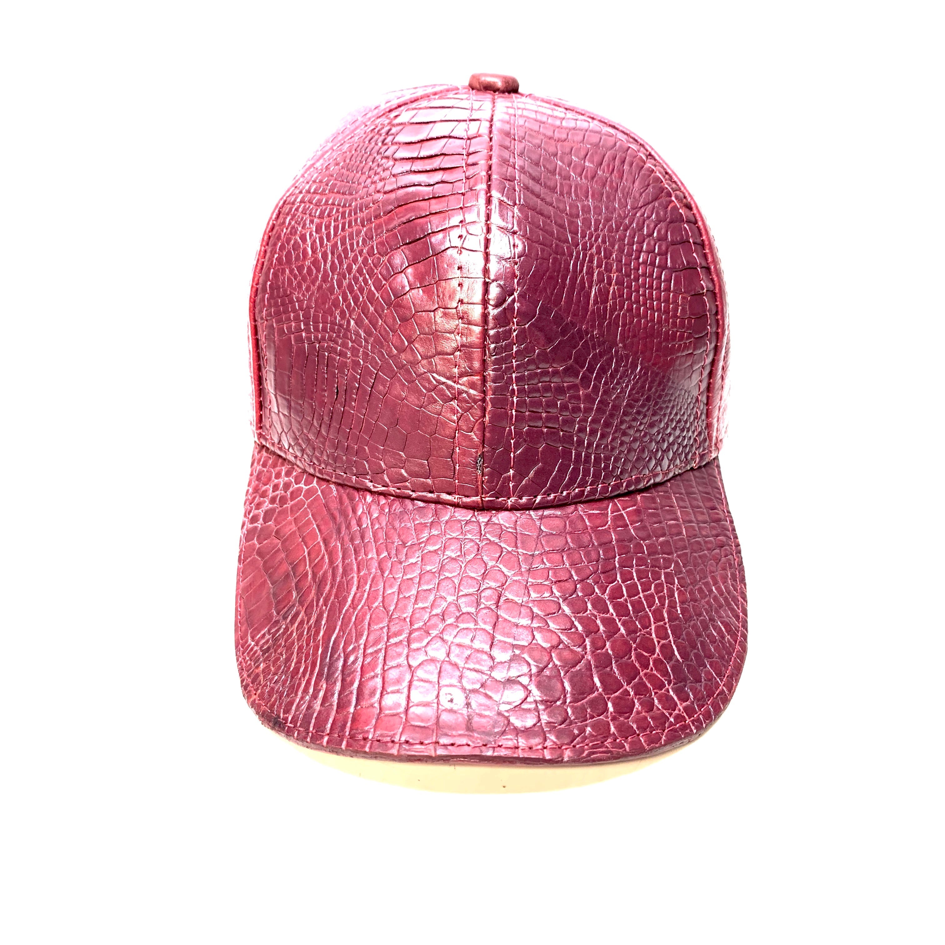 Kashani Wine Alligator & Ostrich Quill StrapBack Hat - Dudes Boutique