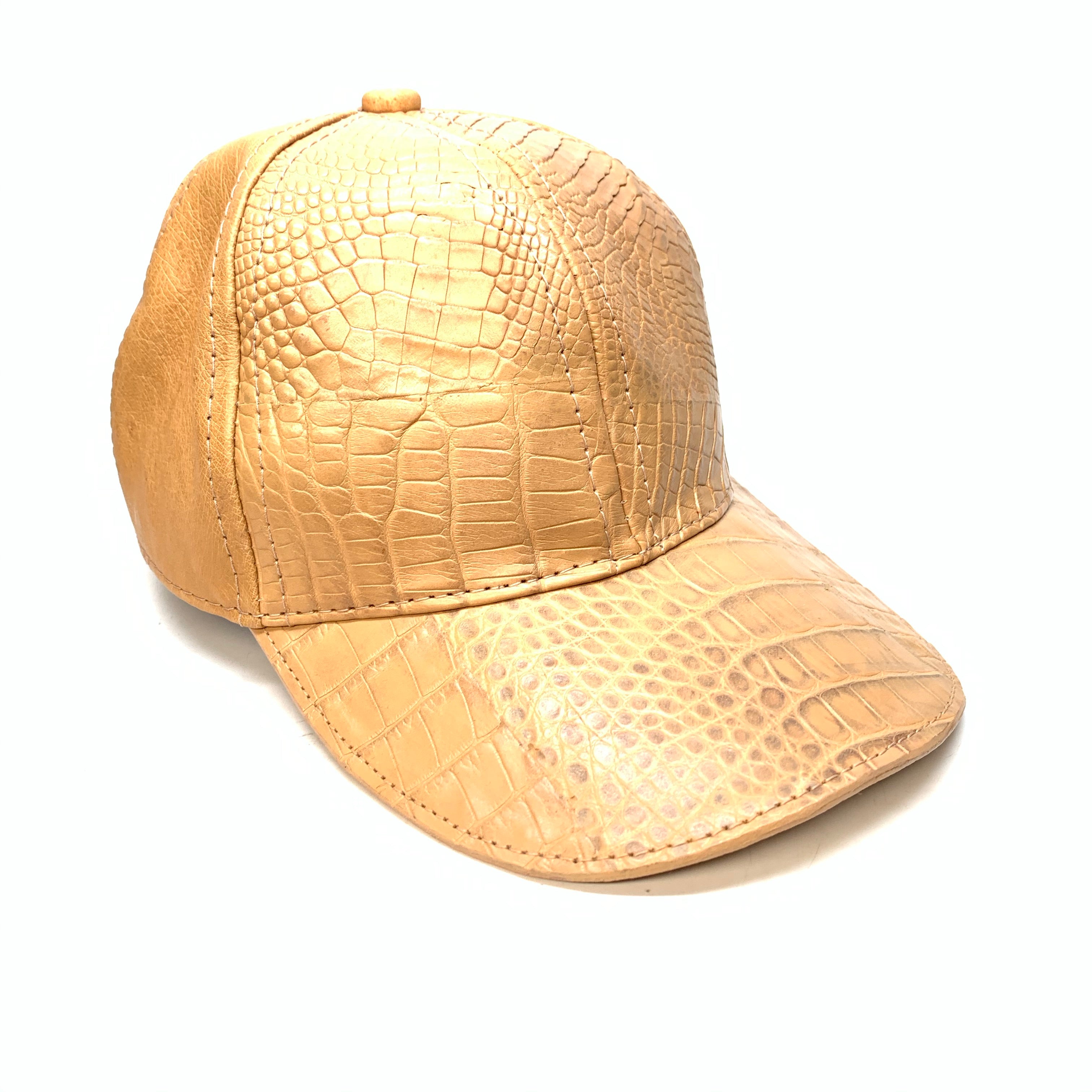 Kashani Peanut Alligator & Ostrich Quill StrapBack Hat - Dudes Boutique