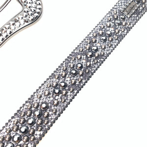 b.b. Simon chrome fully loaded swarovski crystal belt - Dudes Boutique