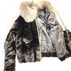 Kashani Natural Python Silver Fox Mink Fur Coat - Dudes Boutique