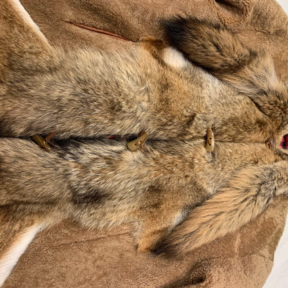 Kashani Natural Coyote Tail Hooded Mouton Shearling - Dudes Boutique