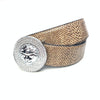 Barabas "Lion Guard" Shiny Silver/Brown Snake Adjustable Luxury Leather Dress Belt - Dudes Boutique