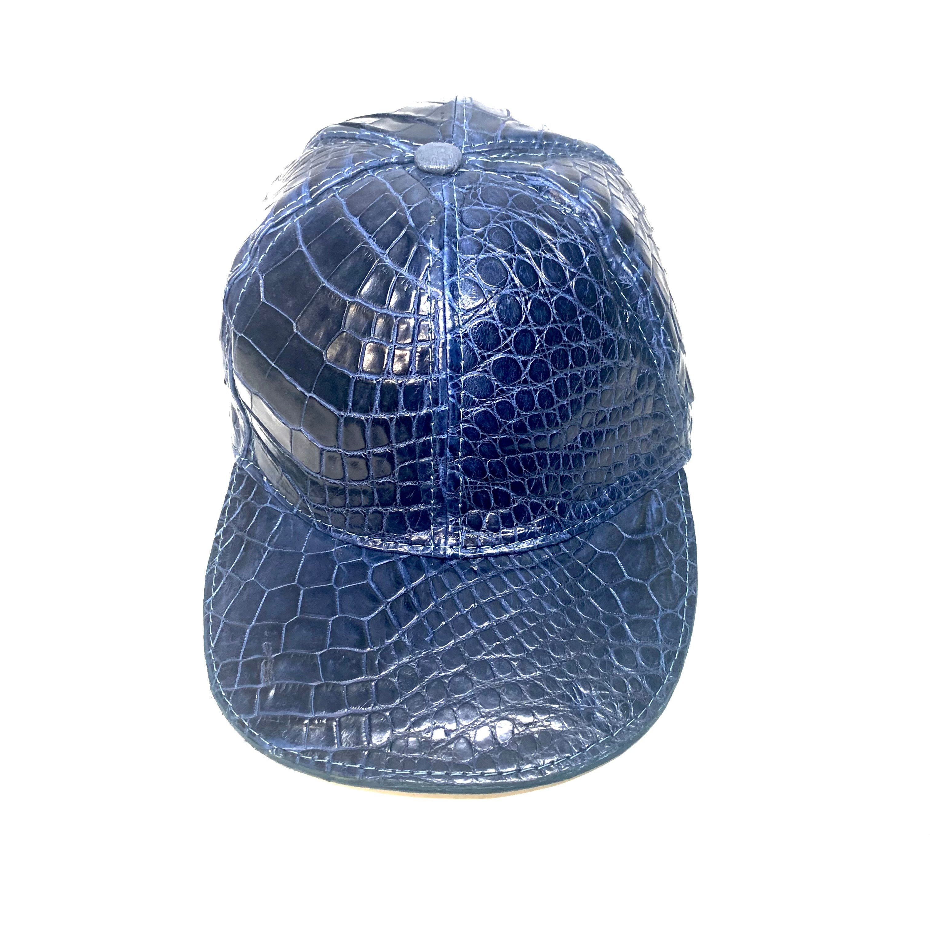 Kashani Soft All Over Alligator Strapback Hat / NAVY - Dudes Boutique