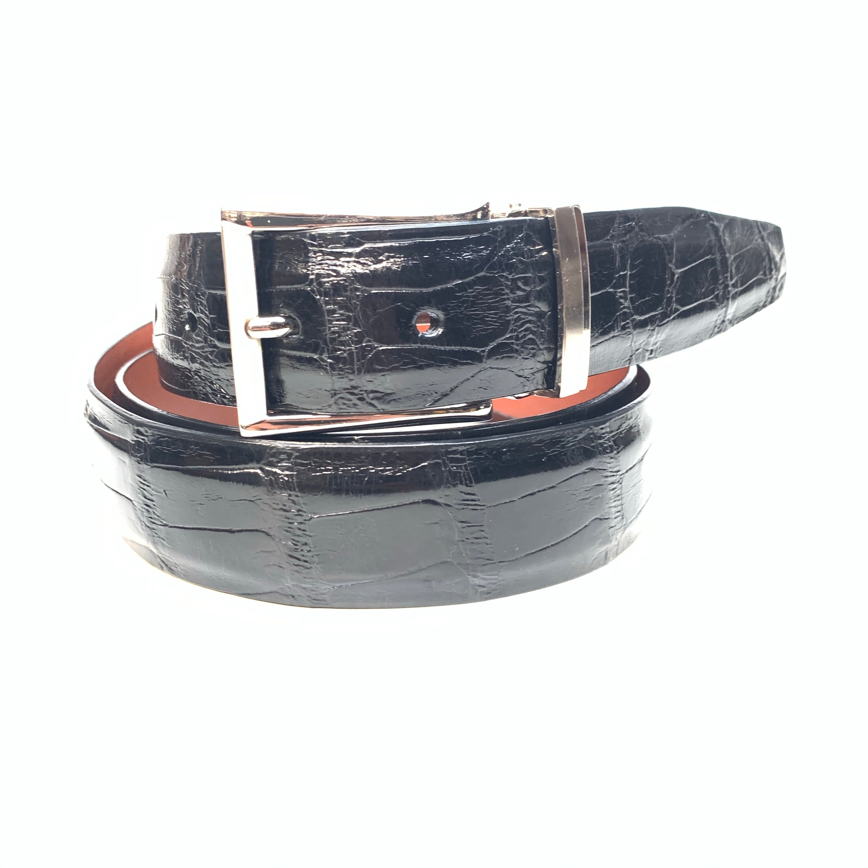 Safari Black Genuine Alligator Body Belt - Dudes Boutique