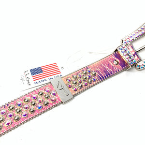 b.b. Simon 'Nebula Two Tone' Big B Studded Crystal Belt - Dudes Boutique