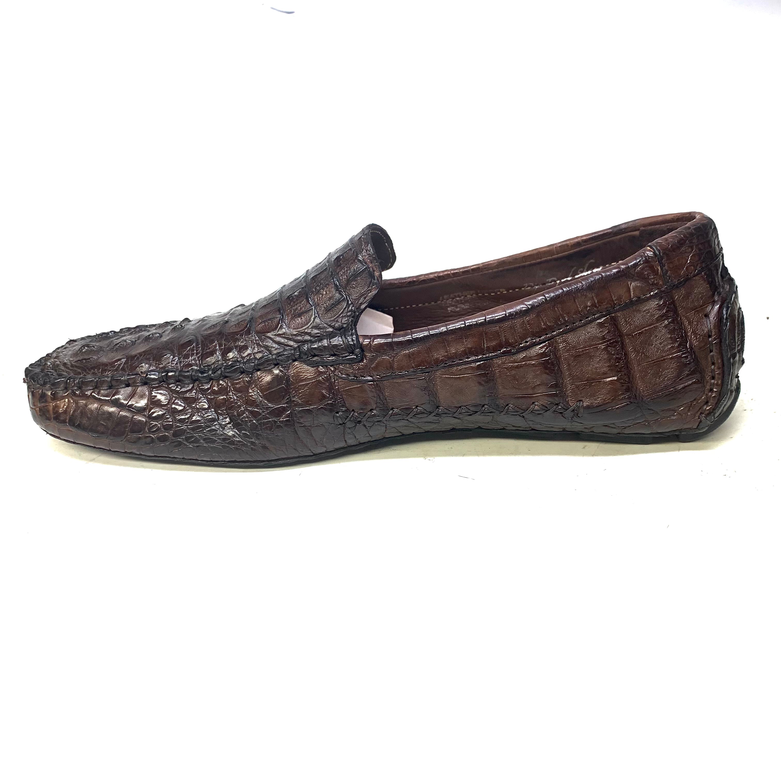 Calzoleria Toscana 4551 Dark Brown Hornback Driver Loafers - Dudes Boutique