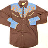 Scully Men's Denim Blue Chocolate Western Shirt - Dudes Boutique