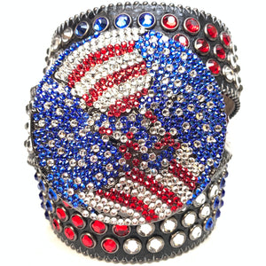 b.b. Simon America Globe Triple Row Fully Loaded Crystal Belt - Dudes Boutique