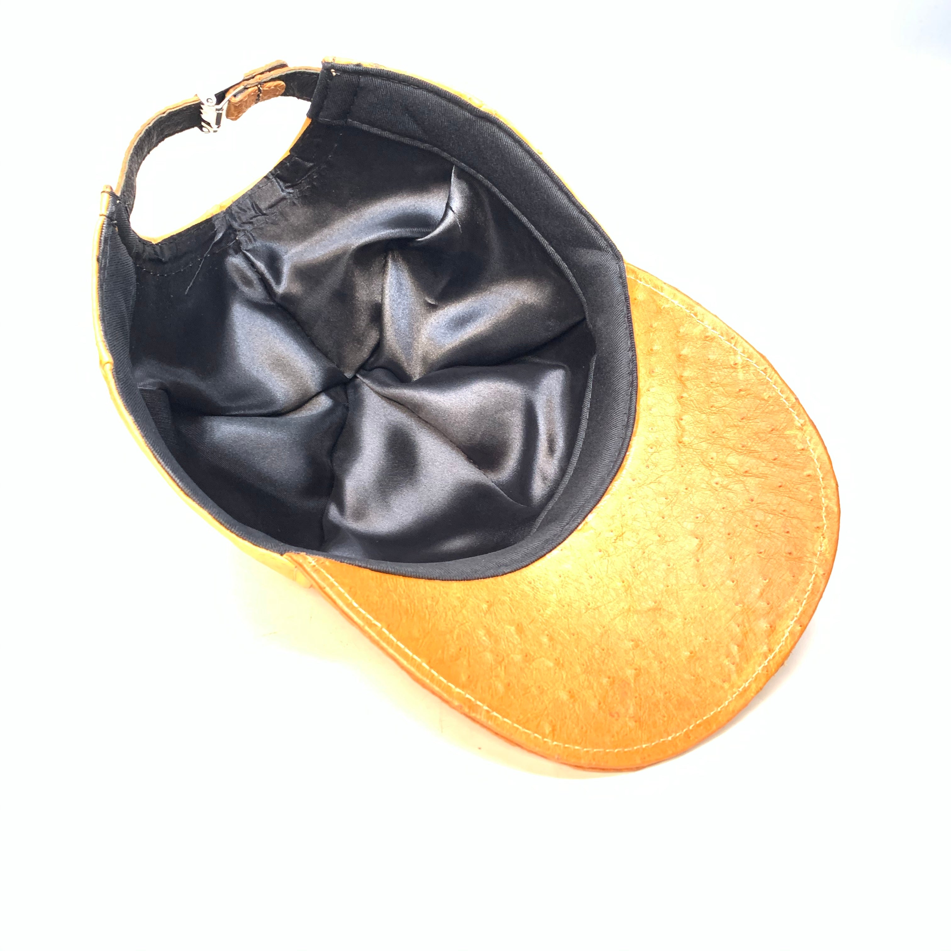 Kashani Orange Alligator & Ostrich Quill StrapBack Hat - Dudes Boutique